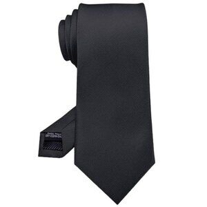 NEW Kailong Hand-Made Black with Black Stripes Formal Necktie for Men